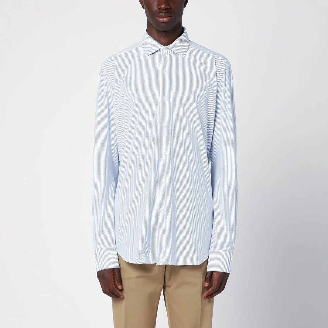 XACUS - Striped blue poplin Active shirt Brand Shirts &amp; Tops 43