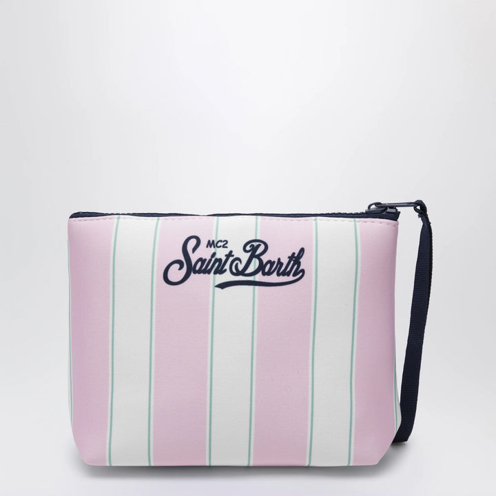 MC2 Saint Barth - Pink striped Aline scuba pouch