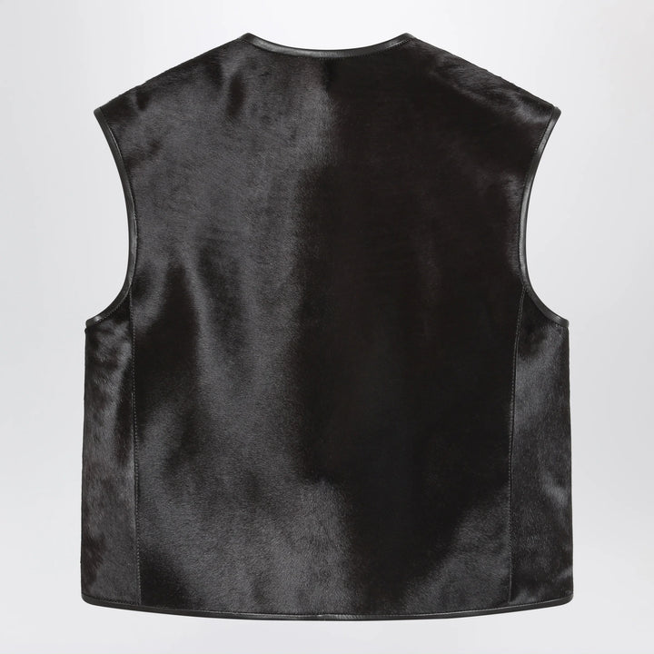 LouLou De Saison - Brown Ampas vest in pony-effect leather