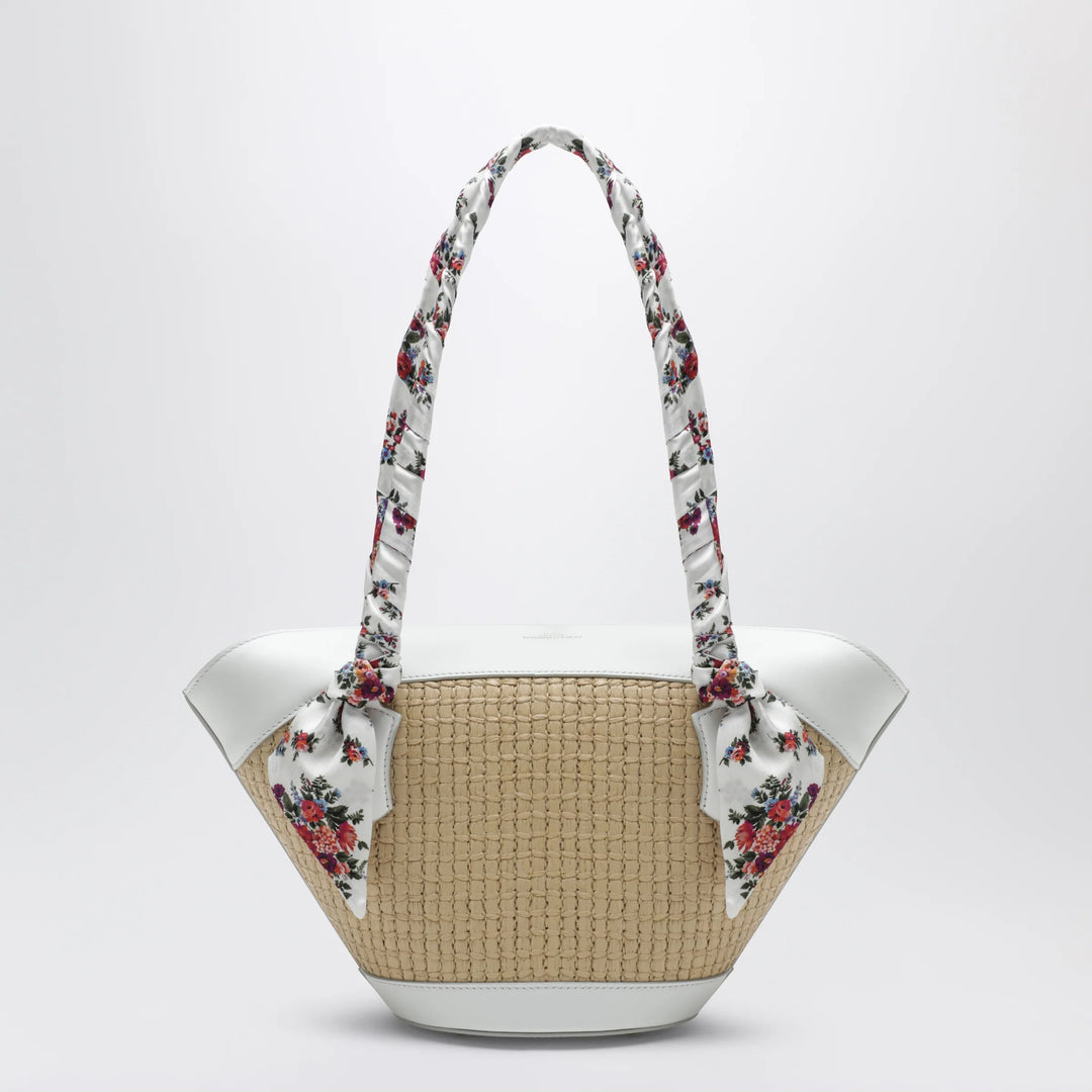 Dolce&amp;Gabbana - Capri raffia coffa bag in cream and white