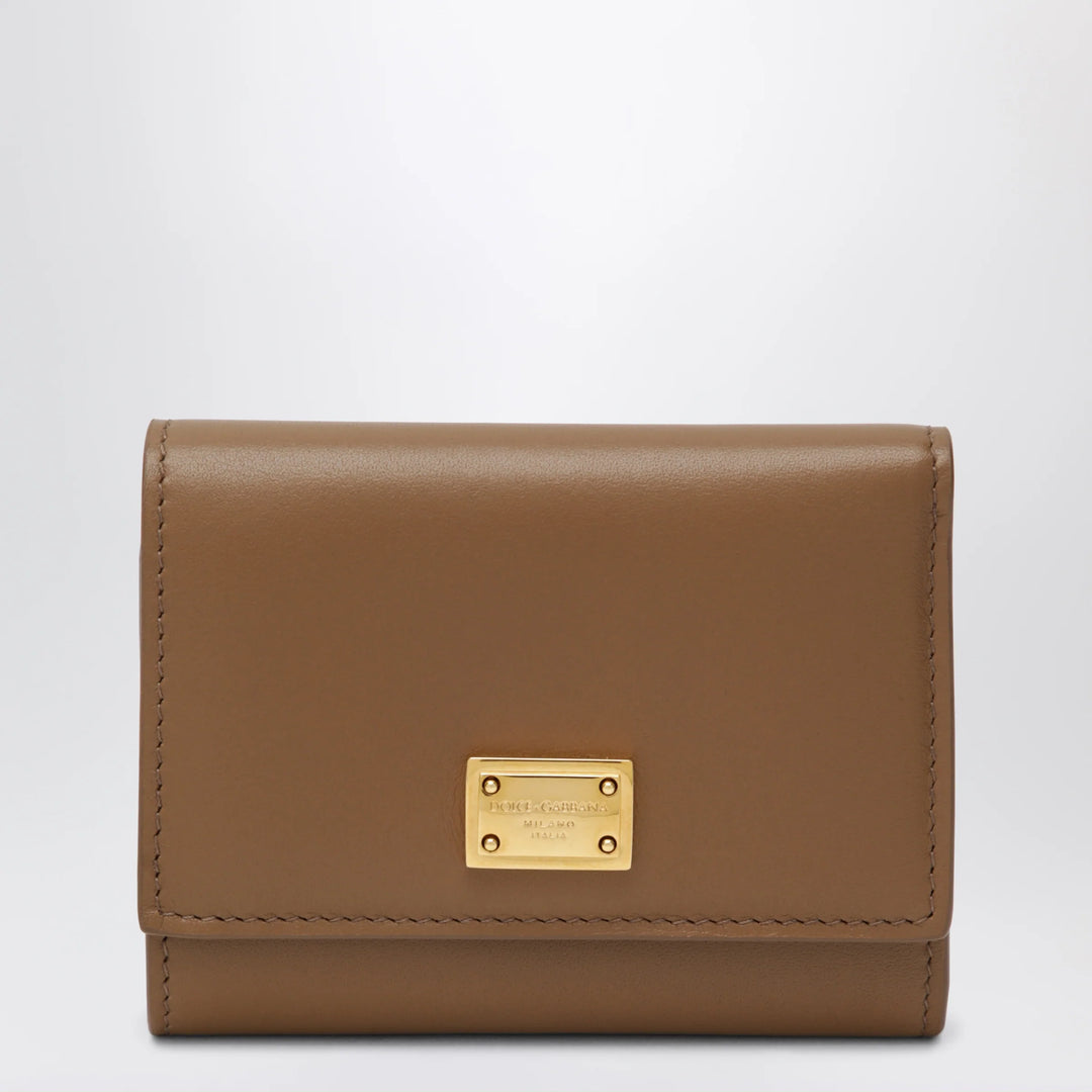 Dolce&amp;Gabbana - Plongé calfskin wallet in caramel