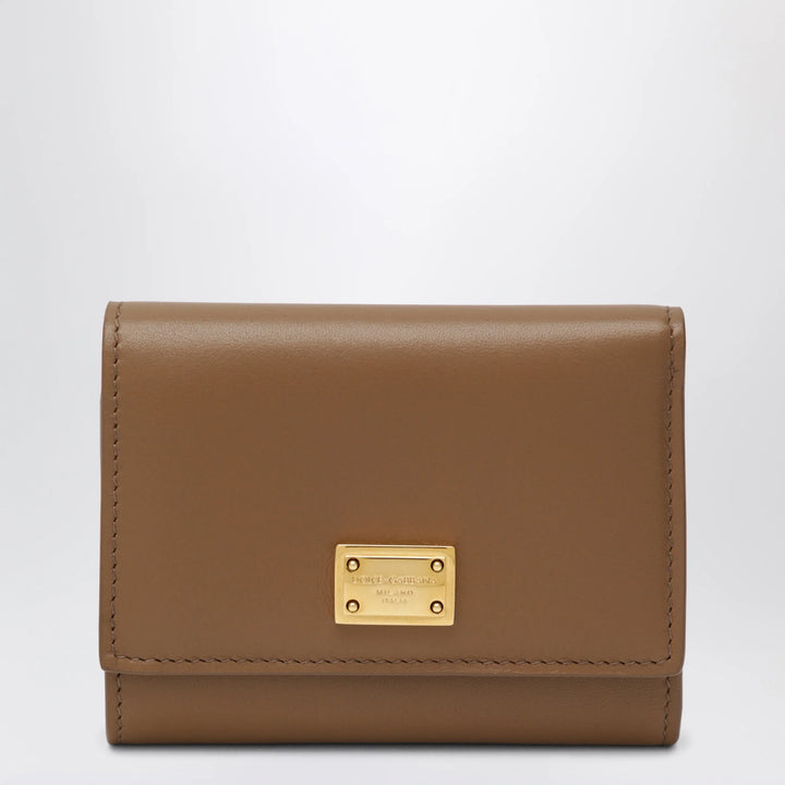 Dolce&amp;Gabbana - Plongé calfskin wallet in caramel