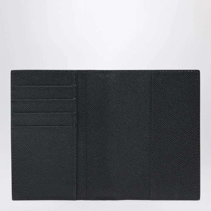 Dolce&amp;Gabbana - Black passport holder with logo plaque