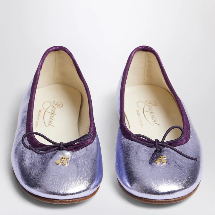 Bonpoint - Lisa iridescent lilac leather ballet flats