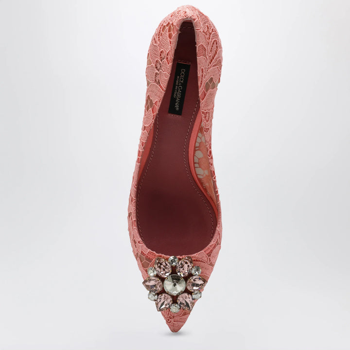 Dolce&amp;Gabbana - Bellucci Taormina lace pumps with crystals in peony