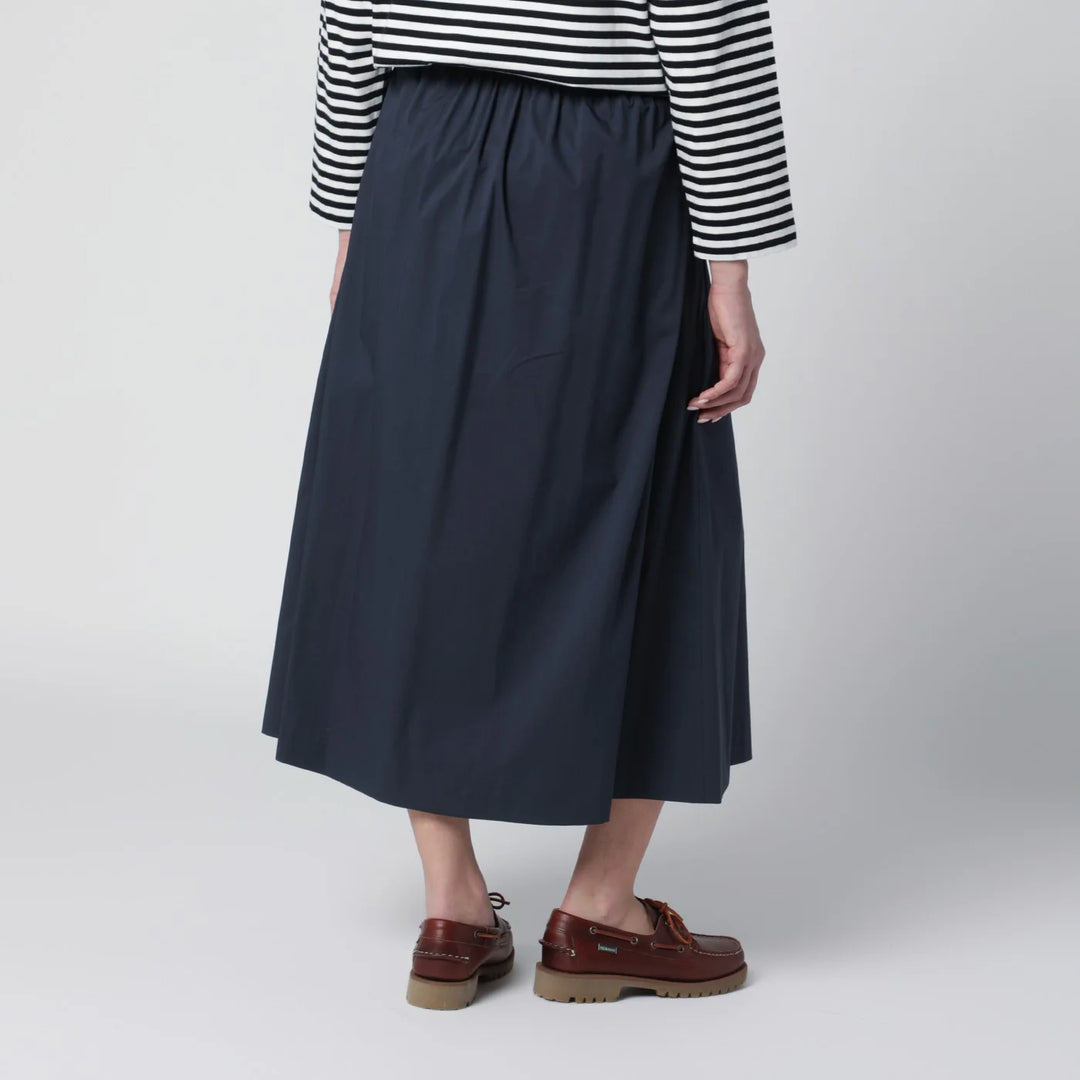 PT Torino - Blue pleated cotton-blend skirt