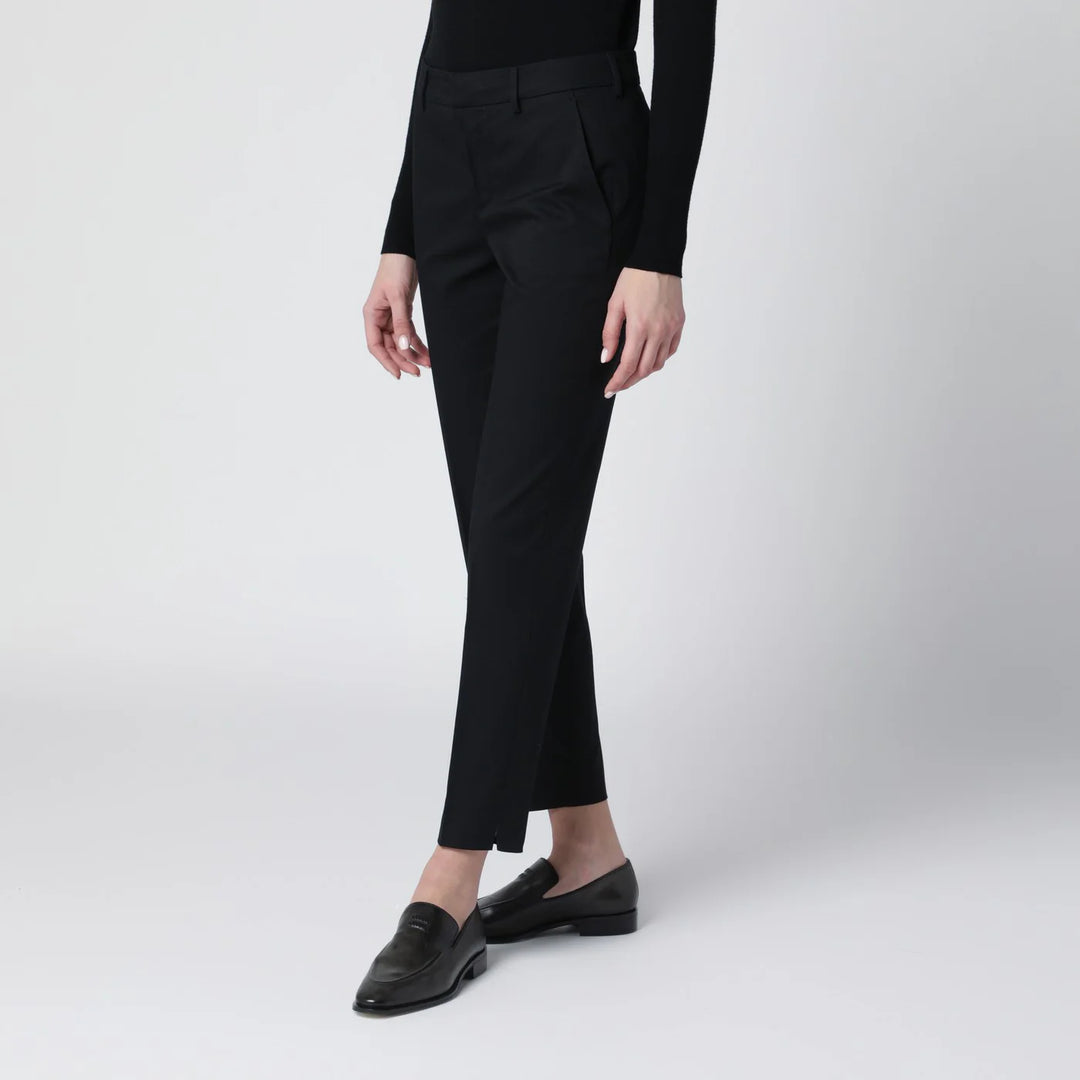 PT Torino - Black slim-fit cotton-blend trousers
