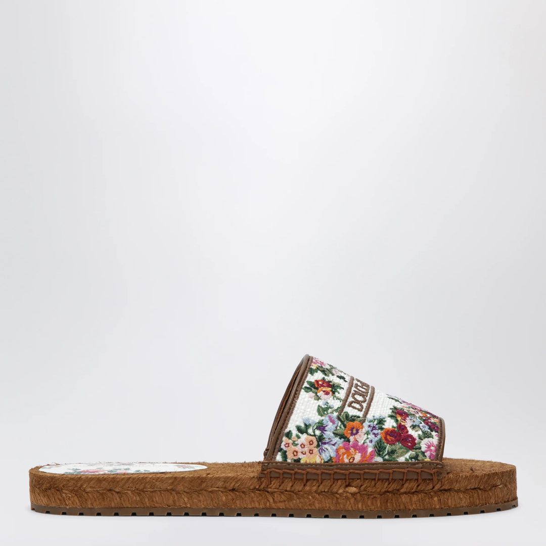 Dolce&amp;Gabbana - Fabric espadrilles with embroidered flowers, white/multicolour