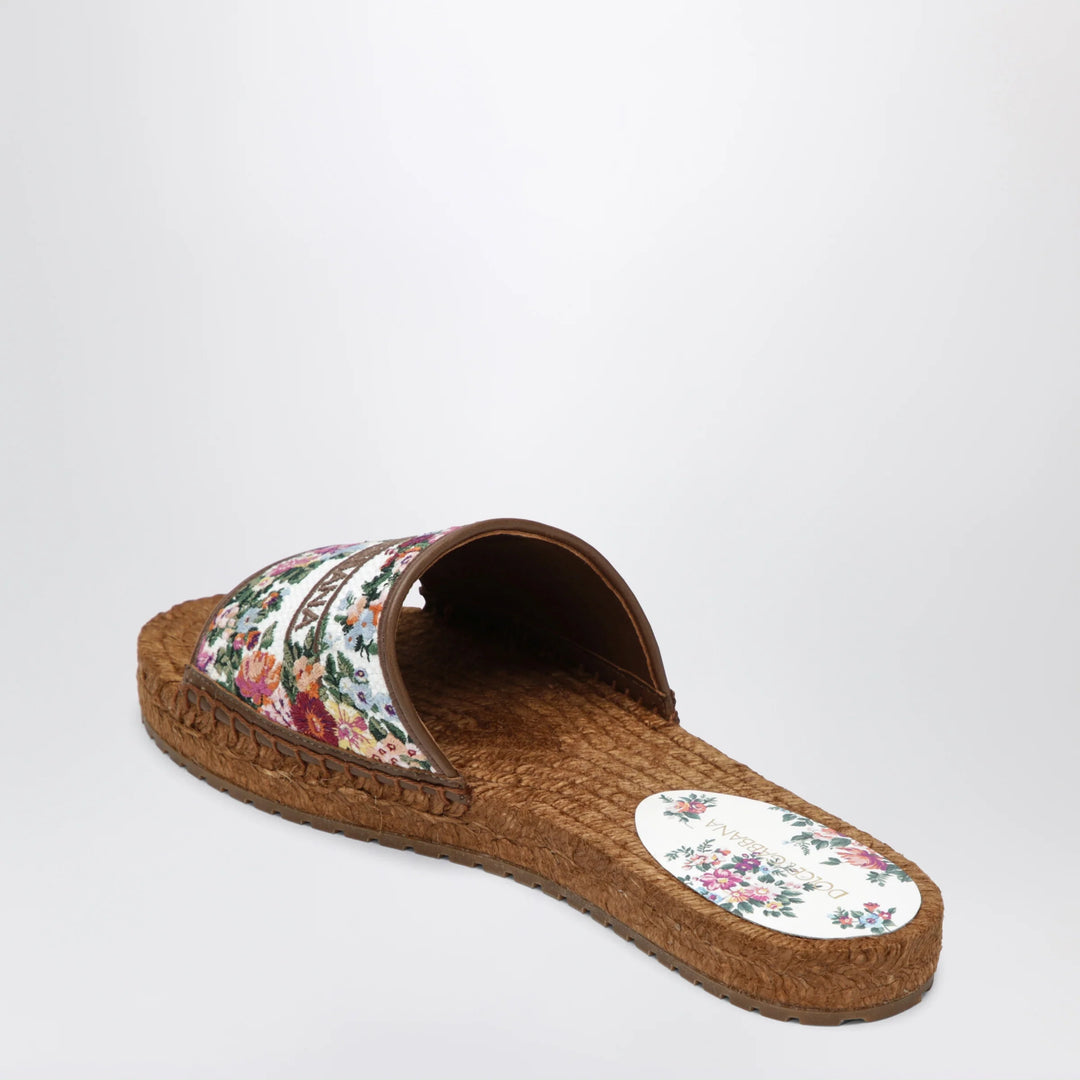 Dolce&amp;Gabbana - Fabric espadrilles with embroidered flowers, white/multicolour