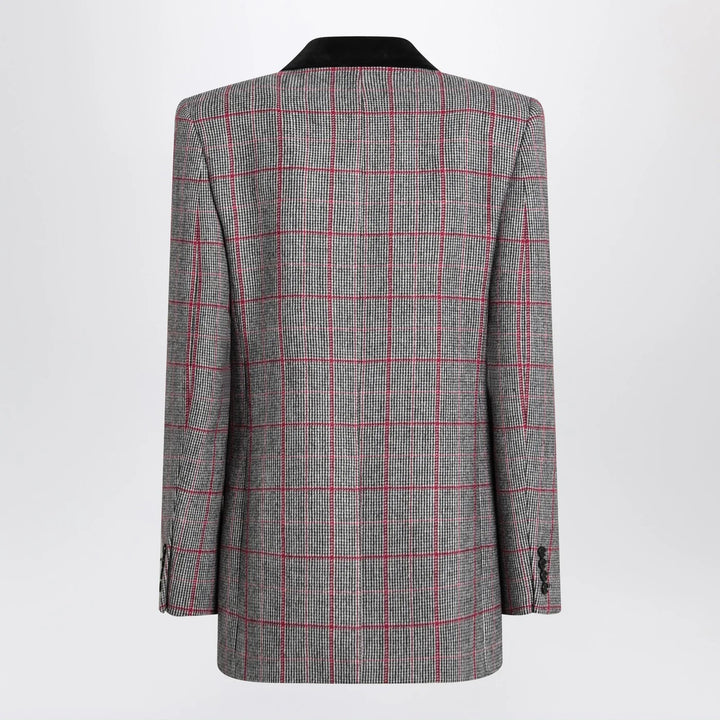 Chloé - Black/white checkered wool double-breasted blazer
