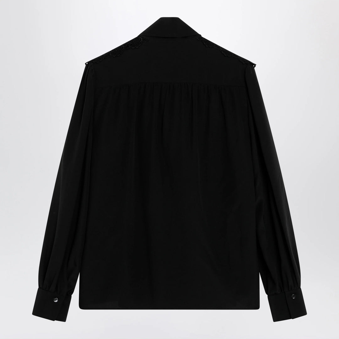 Chloé - Black silk blouse with lavallière