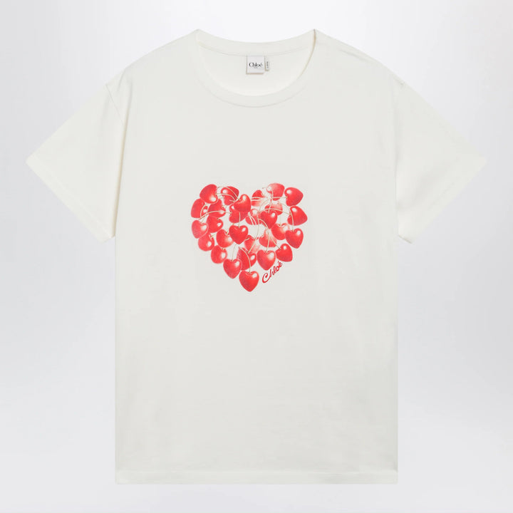 Chloé - White T-shirt with cherry logo print