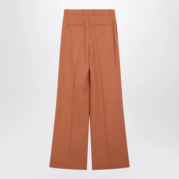 Chloé - Burnt brown flared wool trousers