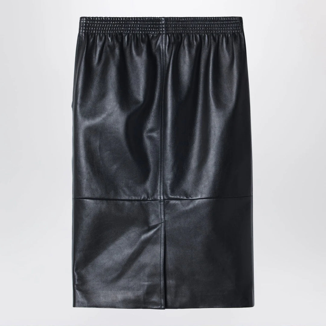 Chloé - Black pencil skirt in plongé nappa leather