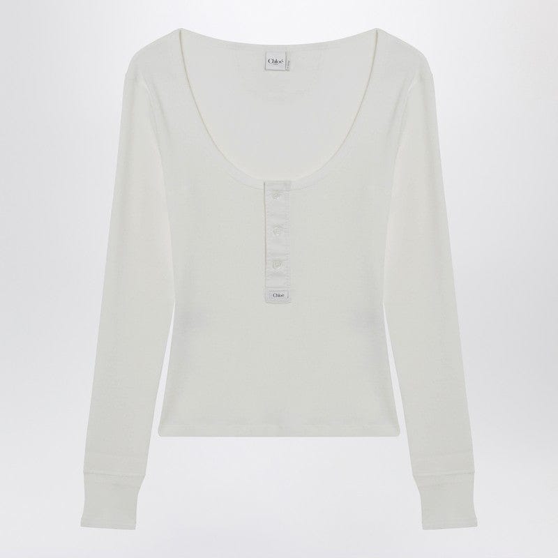 Shirts & Tops Chloé - White Henley cotton jersey top - S Brand