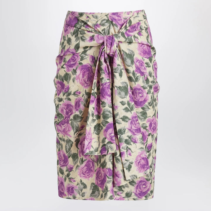 Chloé - Midi silk skirt with multicolour floral print