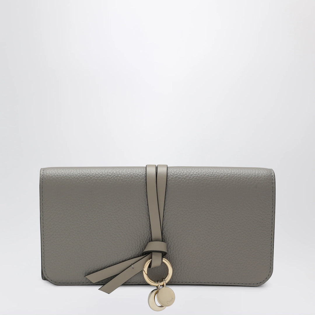 Chloé - Grey Alphabet flap wallet in grained leather