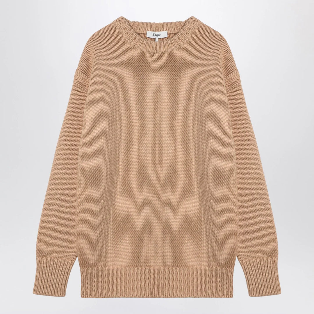Chloé - Nude cashmere and cotton oversize jumper