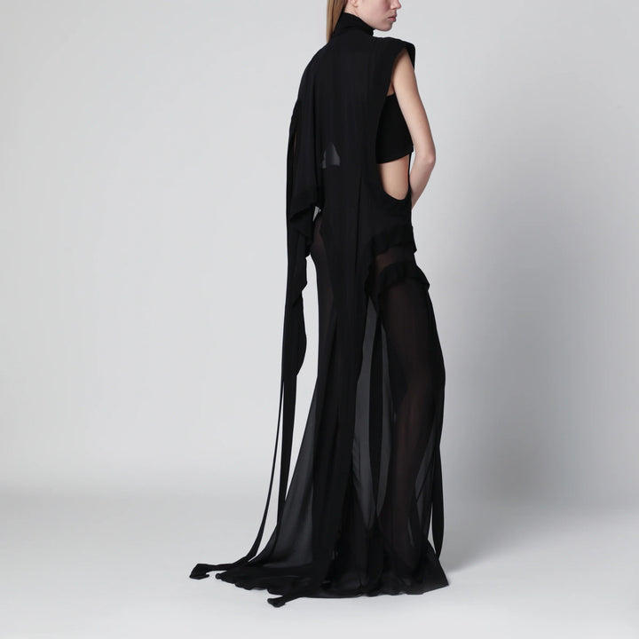 Francesco Murano - Long black one-shoulder silk dress