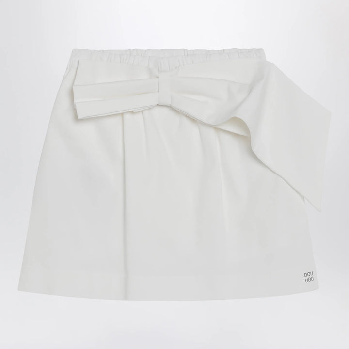 Douuod - Ivory cotton mini skirt