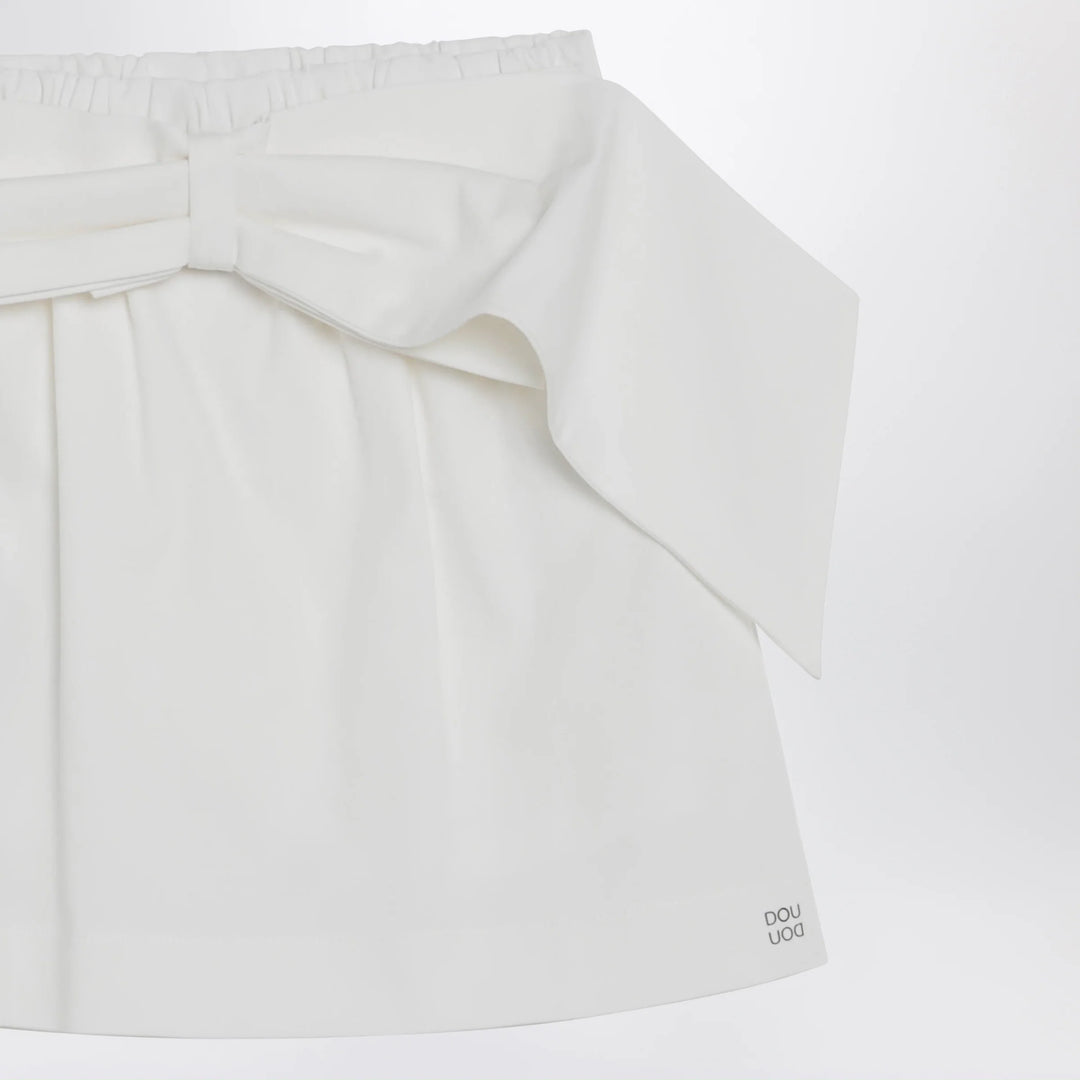 Douuod - Ivory cotton mini skirt