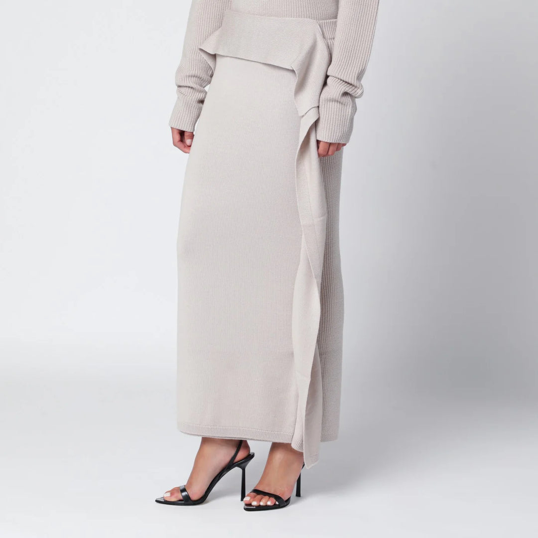 Entire Studios - Light beige long wool skirt