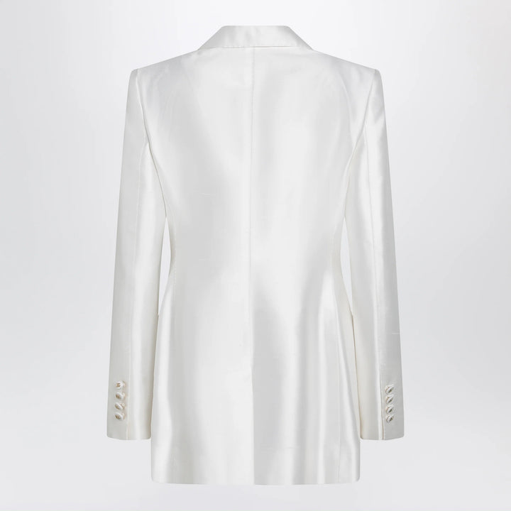 Dolce&amp;Gabbana - Double-breasted silk jacket in natural white
