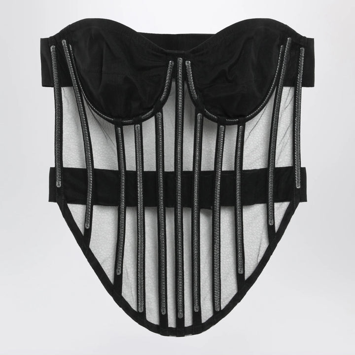 Dolce&amp;Gabbana - Black corset embellished with tulle