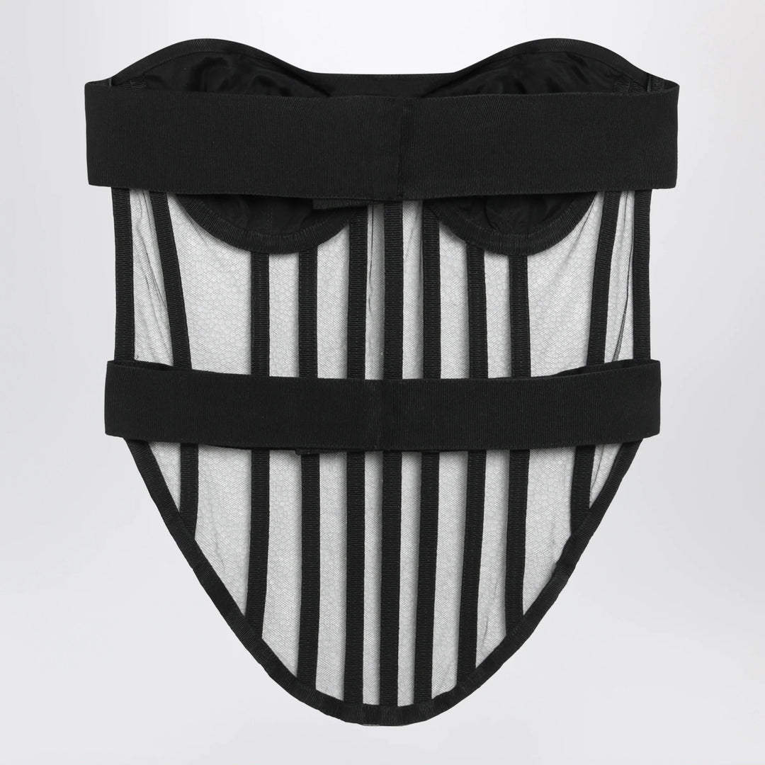 Dolce&amp;Gabbana - Black corset embellished with tulle