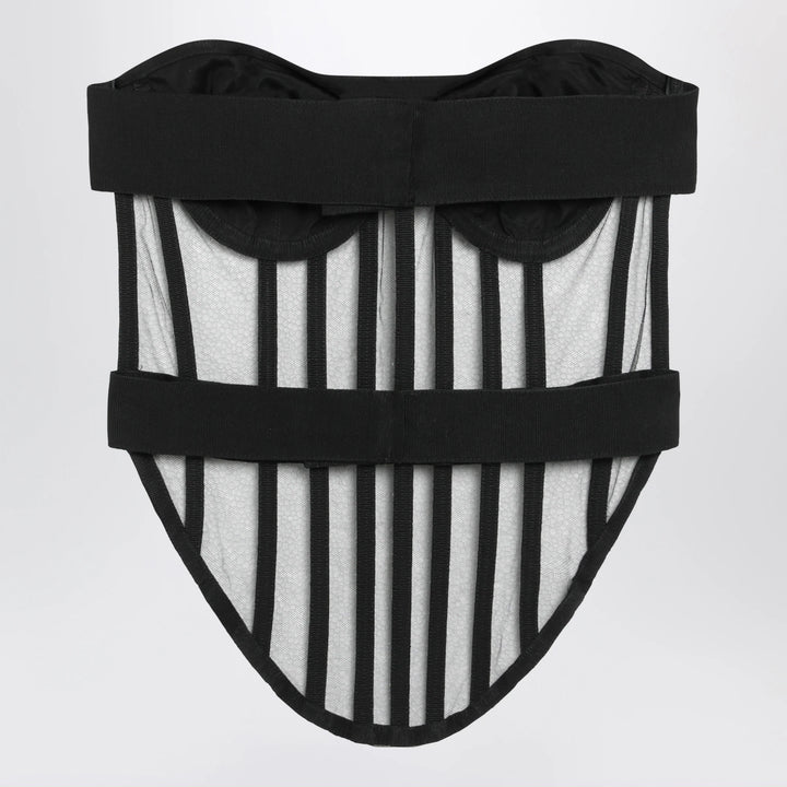 Dolce&amp;Gabbana - Black corset embellished with tulle