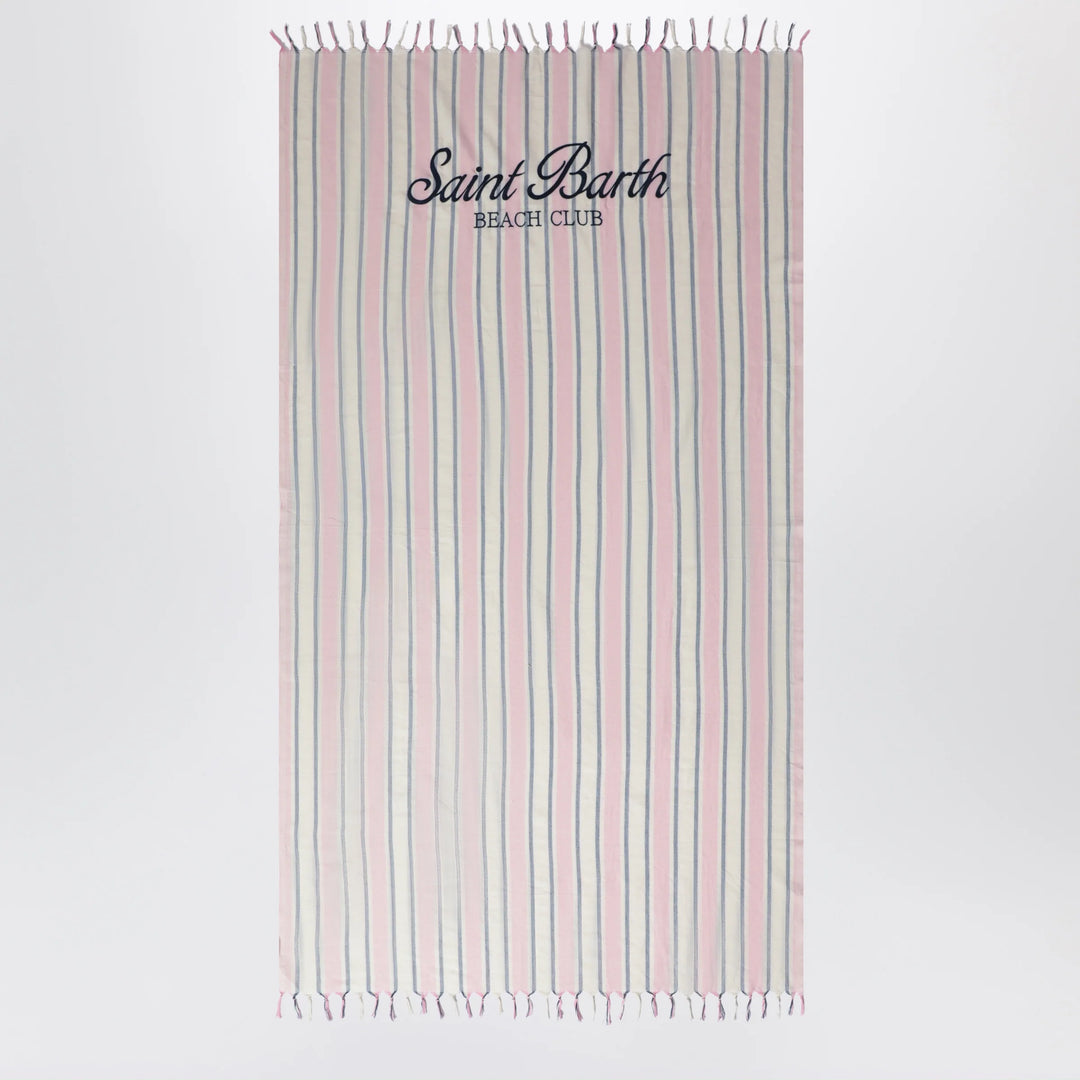 MC2 Saint Barth - Striped beach towel with logo embroidery