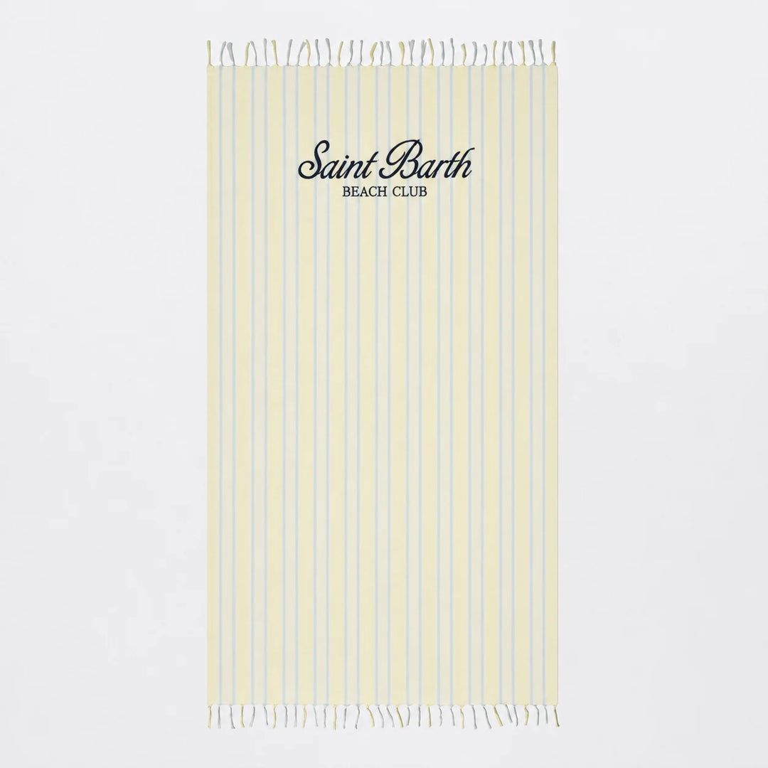 MC2 Saint Barth - Striped Foutas Light Beach Towel with Logo