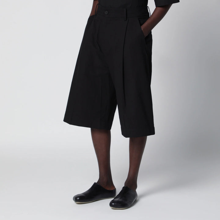 STUDIO NICHOLSON - Fowld shorts in cotton blend black