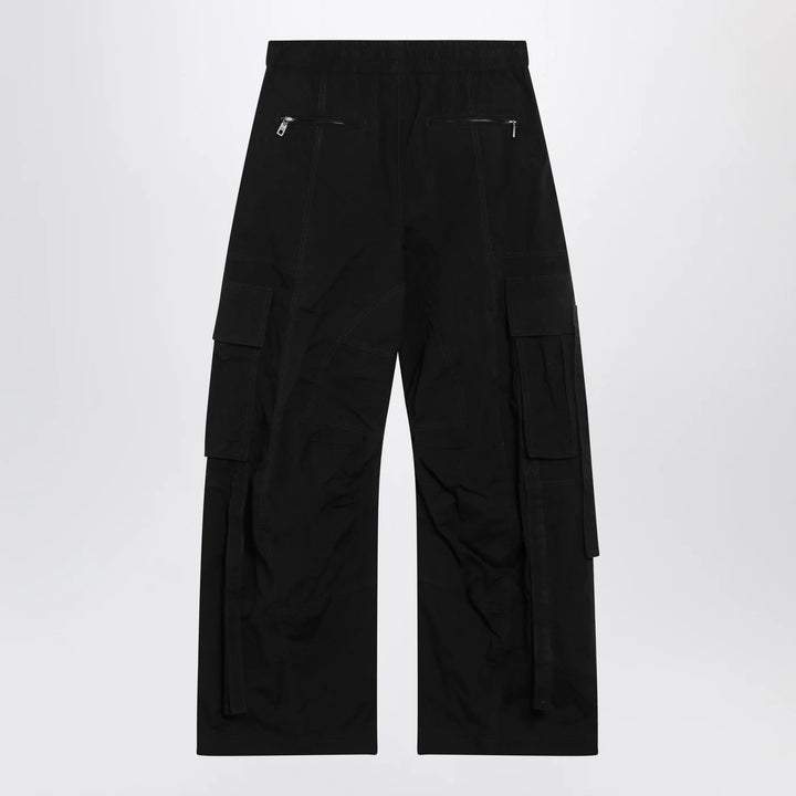 Dolce&amp;Gabbana - Black waxed faille cargo trousers