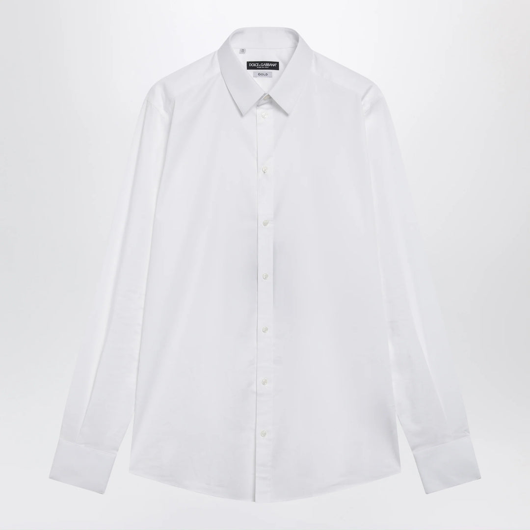 Dolce&amp;Gabbana - Gold Fit stretch poplin shirt in optical white