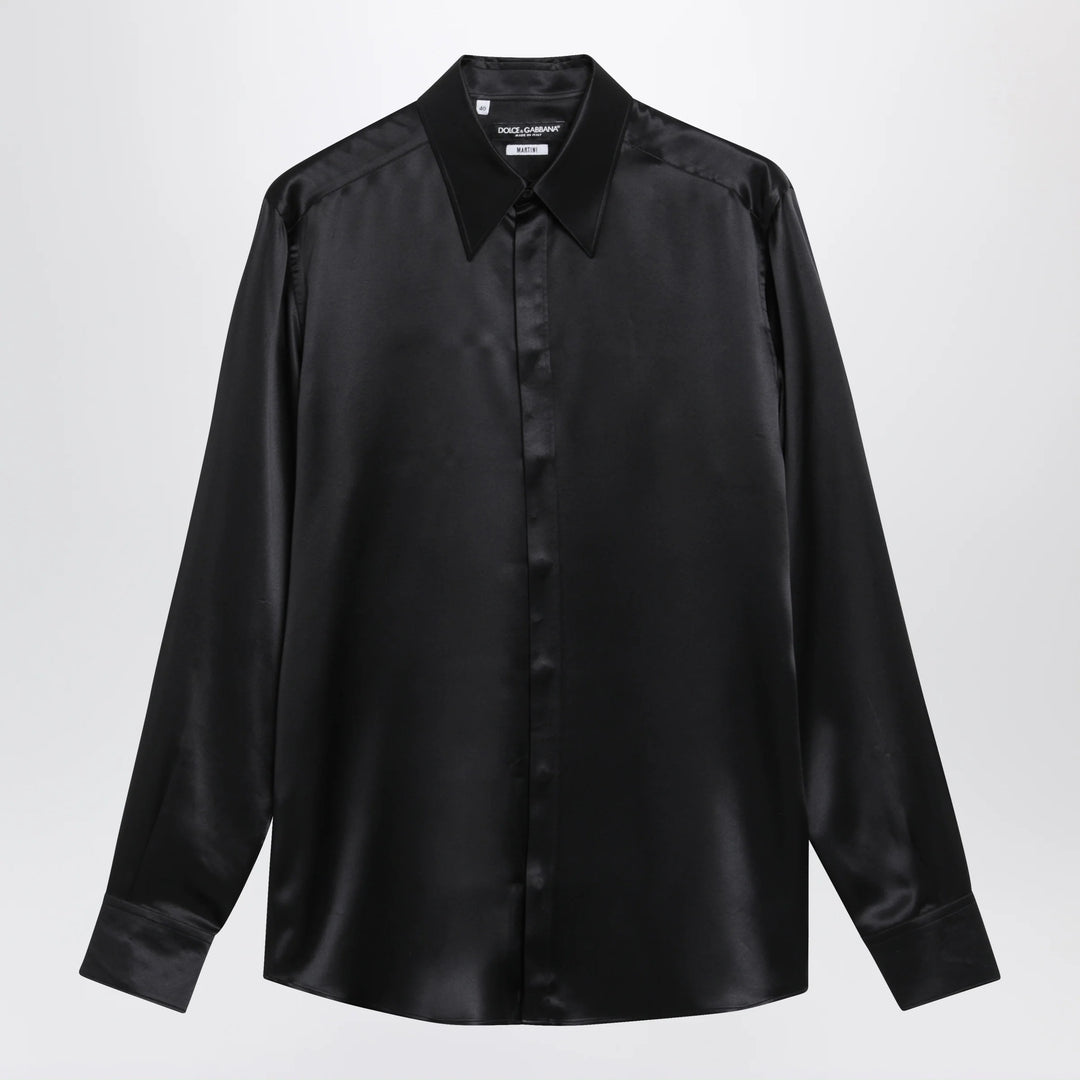 Dolce&amp;Gabbana - Martini silk satin shirt in black