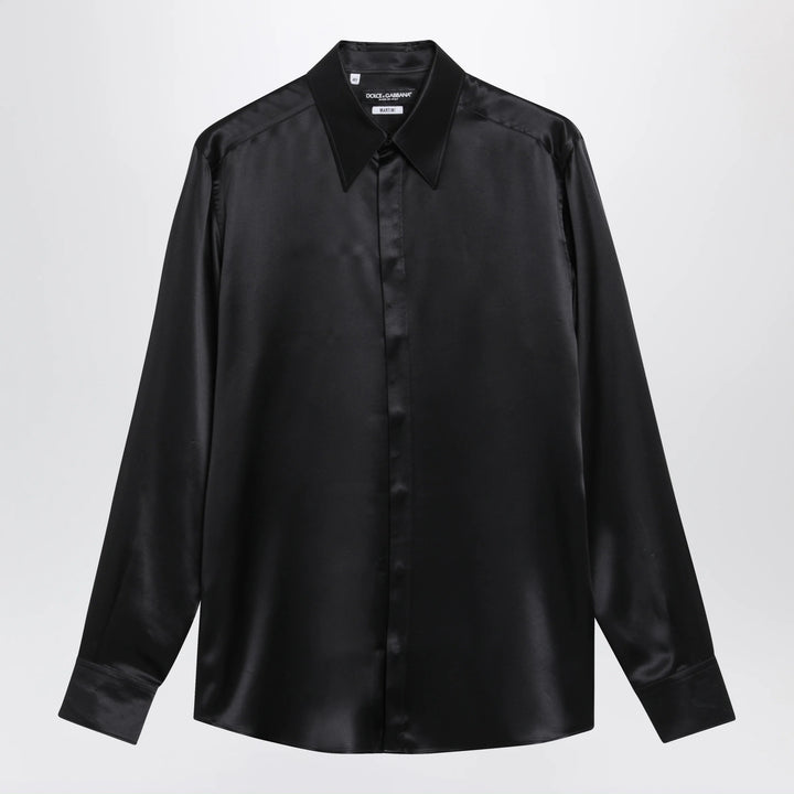 Dolce&amp;Gabbana - Martini silk satin shirt in black
