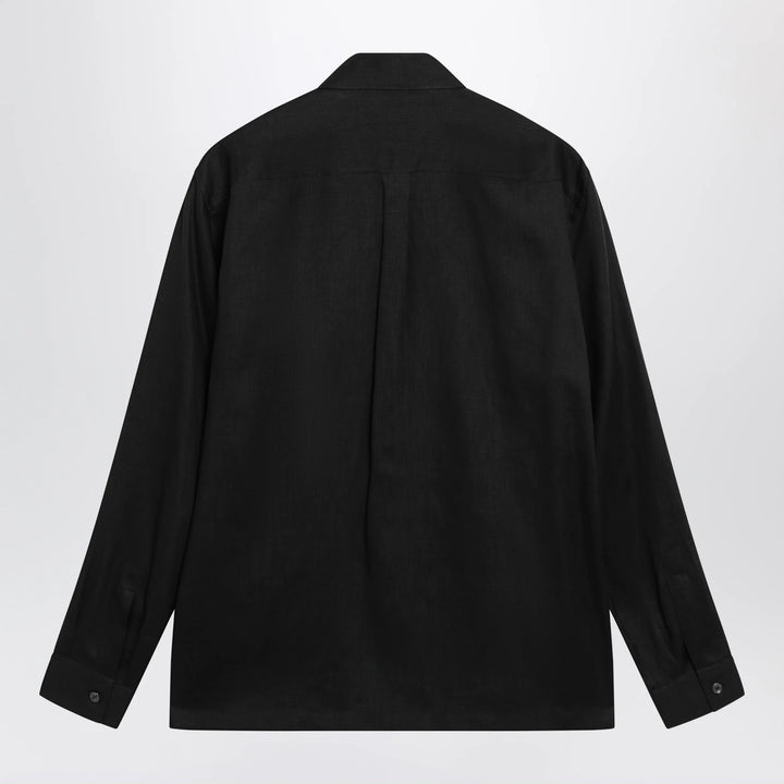 Dolce&amp;Gabbana - Hawaii-fit linen shirt with DG hardware in black
