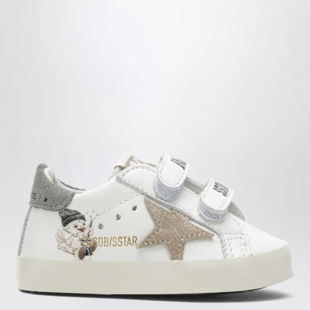 Golden Goose - White/beige Old School baby trainers with duck motif