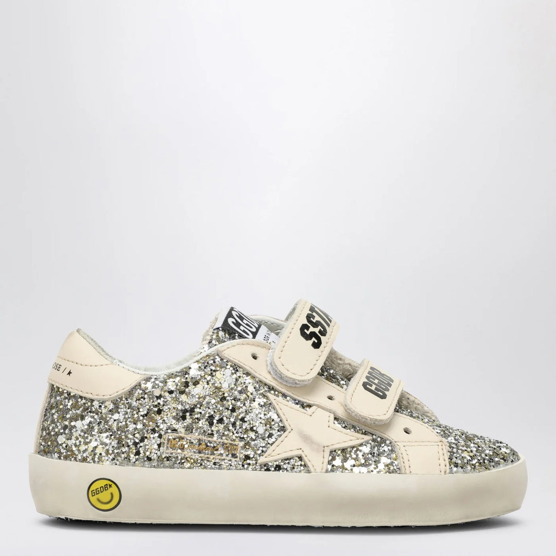 Golden Goose - Old School Sneakers in platinum/cream glitter
