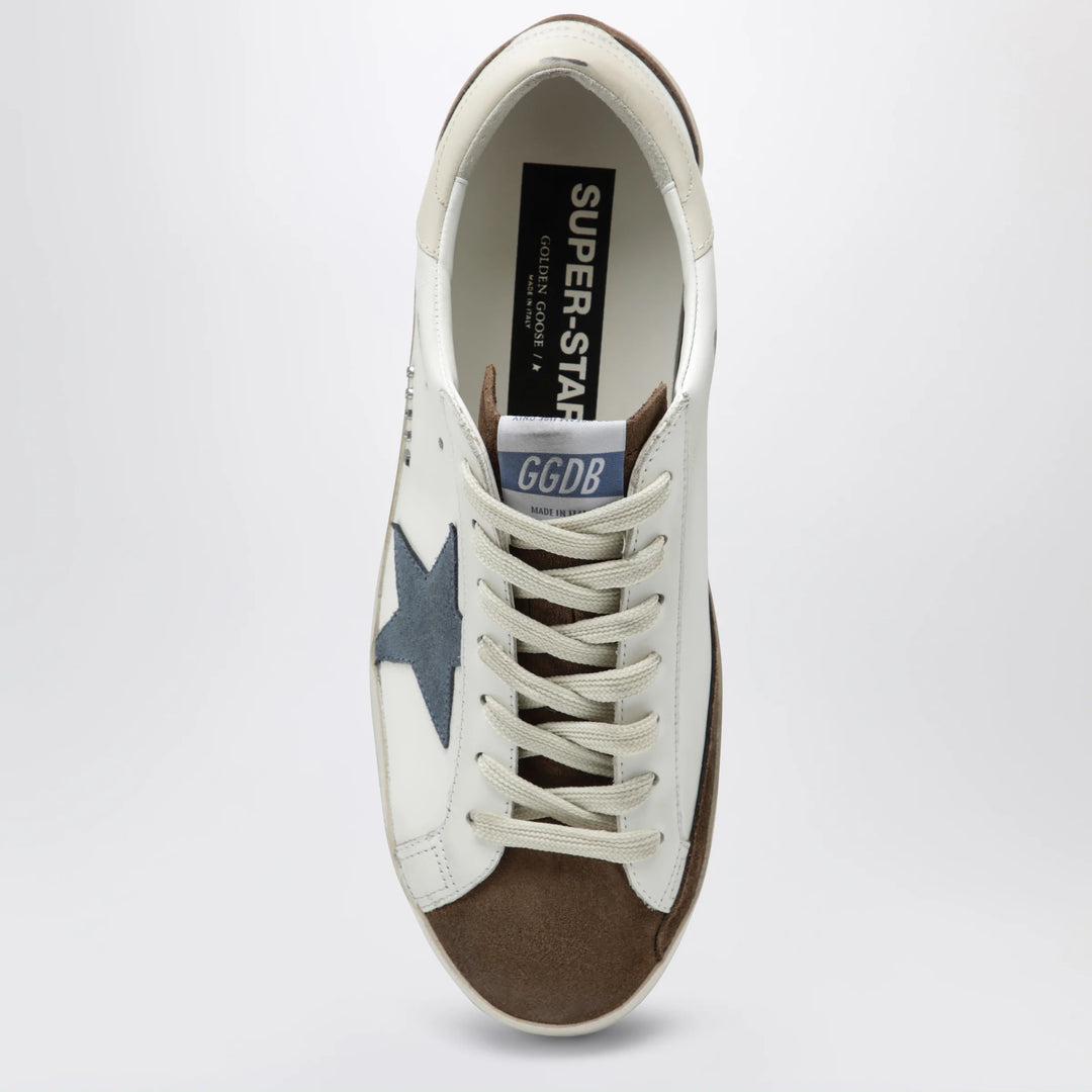 Golden Goose - Golden Goose Super-Star sneakers in white/brown/denim blue/cream