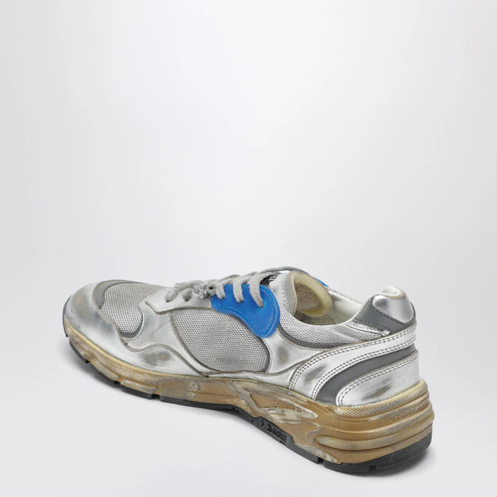 Golden Goose - Dad-Star Sneakers in silver laminated leather and mesh