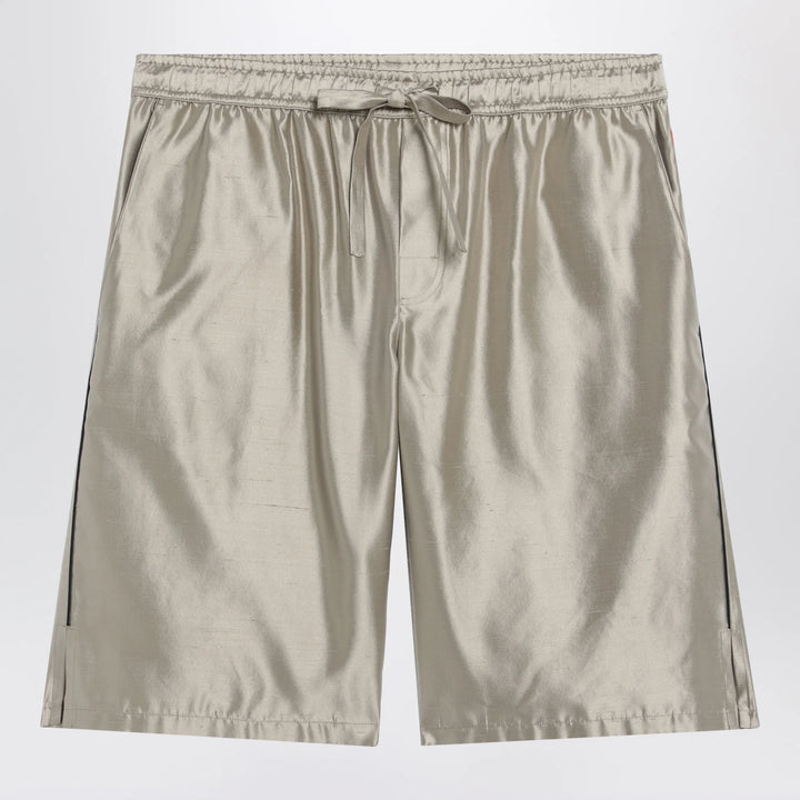 Dolce&amp;Gabbana - Bermuda shorts in beige silk satin