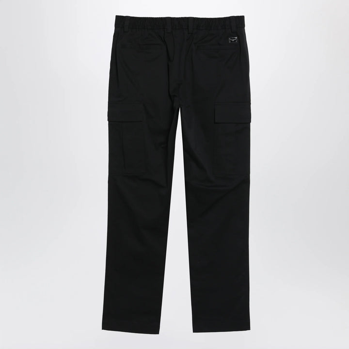 Dolce&amp;Gabbana - Black cotton gabardine cargo trousers