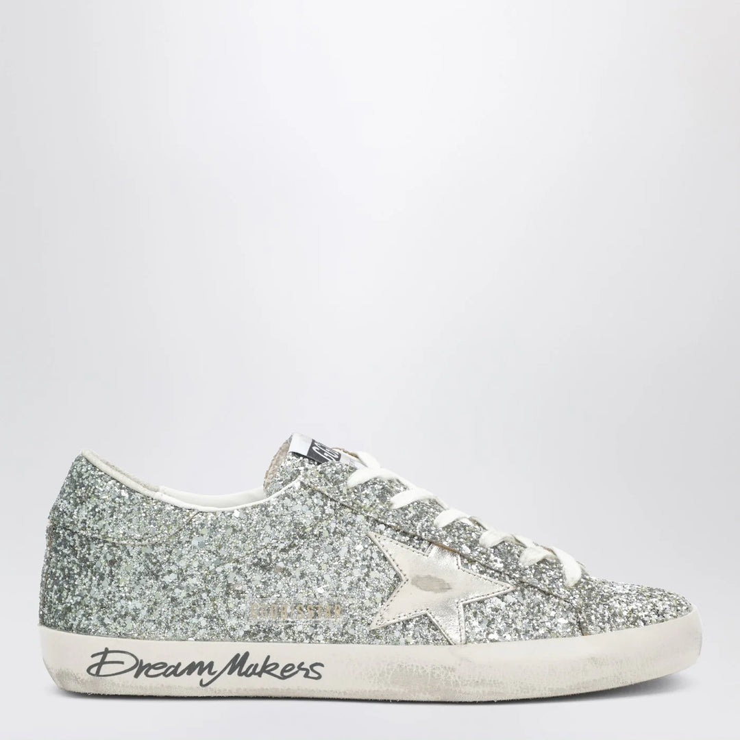 Golden Goose - Super-Star Sneakers in silver glitter with dégradé effect