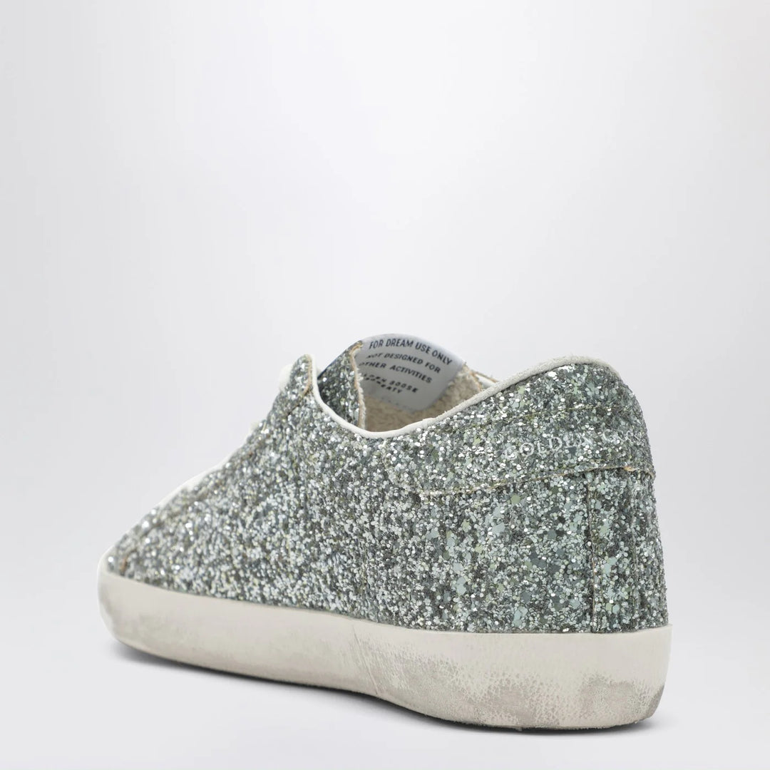 Golden Goose - Super-Star Sneakers in silver glitter with dégradé effect