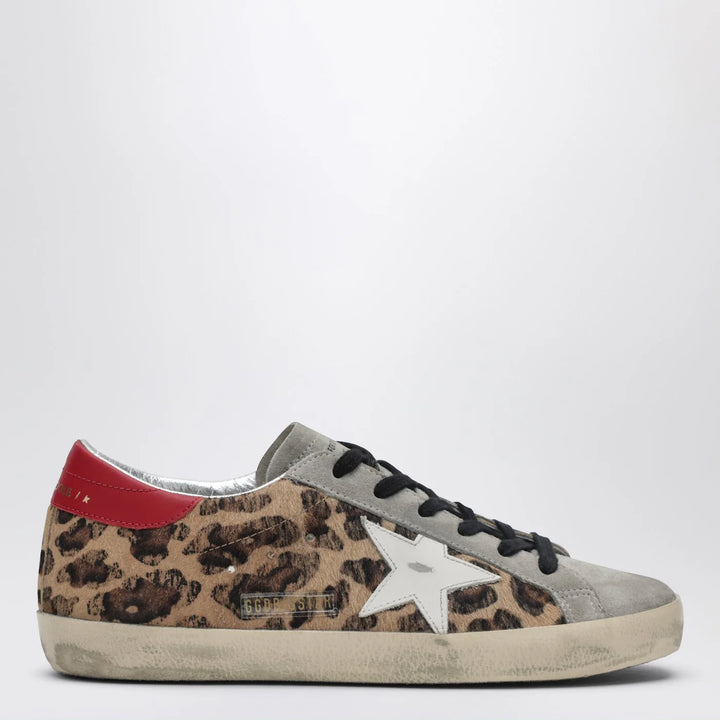 Golden Goose - Super-star Sneakers in leopard-print pony hair