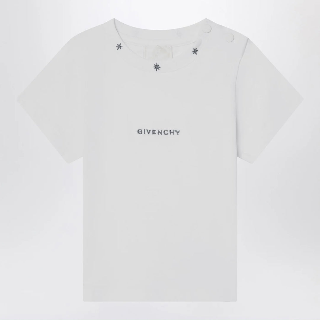 Givenchy - White cotton T-shirt with embroidered logo