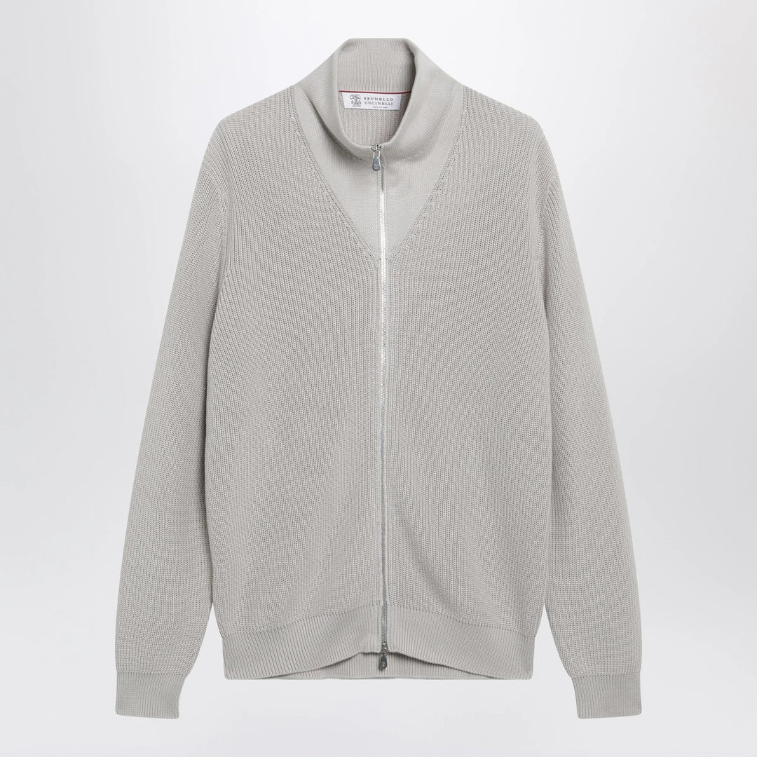 Brunello Cucinelli - Jute-colored cotton zip-up cardigan