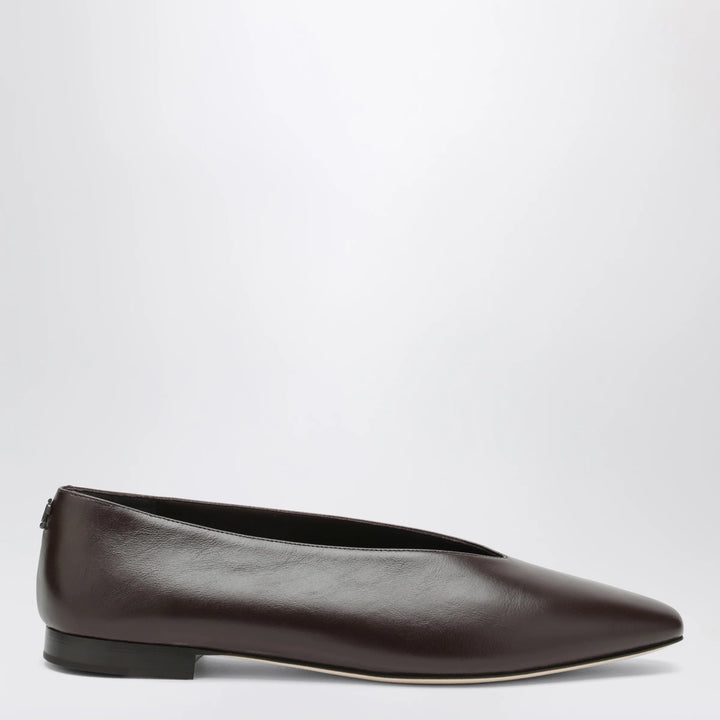 Jimmy Choo - Chocolate Leather Margot Ballet Flats